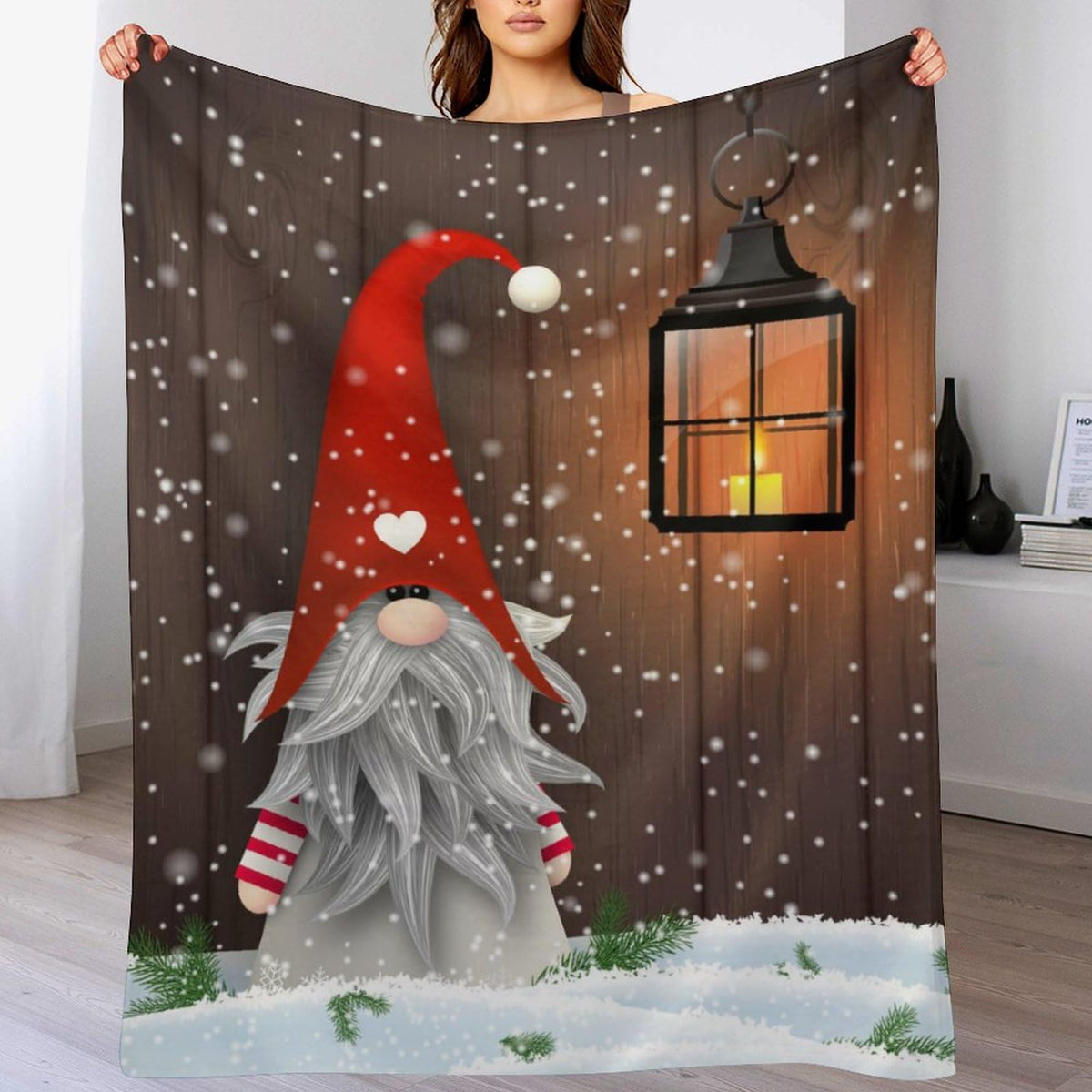Christmas Gnome Blanket Soft Warm Gnome Throw Blanket For Couch Lightweight Cozy Gnome Lovers Bed Blankets & Throws For Living R