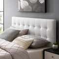 Modway Lily Tufted Faux Leather Upholstered Full Headboard in White