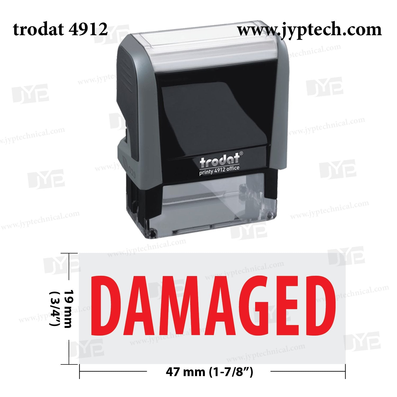 New Trodat 4912 Self Inking Rubber Stamp W. Damaged