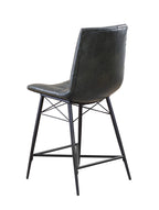 Upholstered Tufted Counter Height Stools Grey (Set of 2)