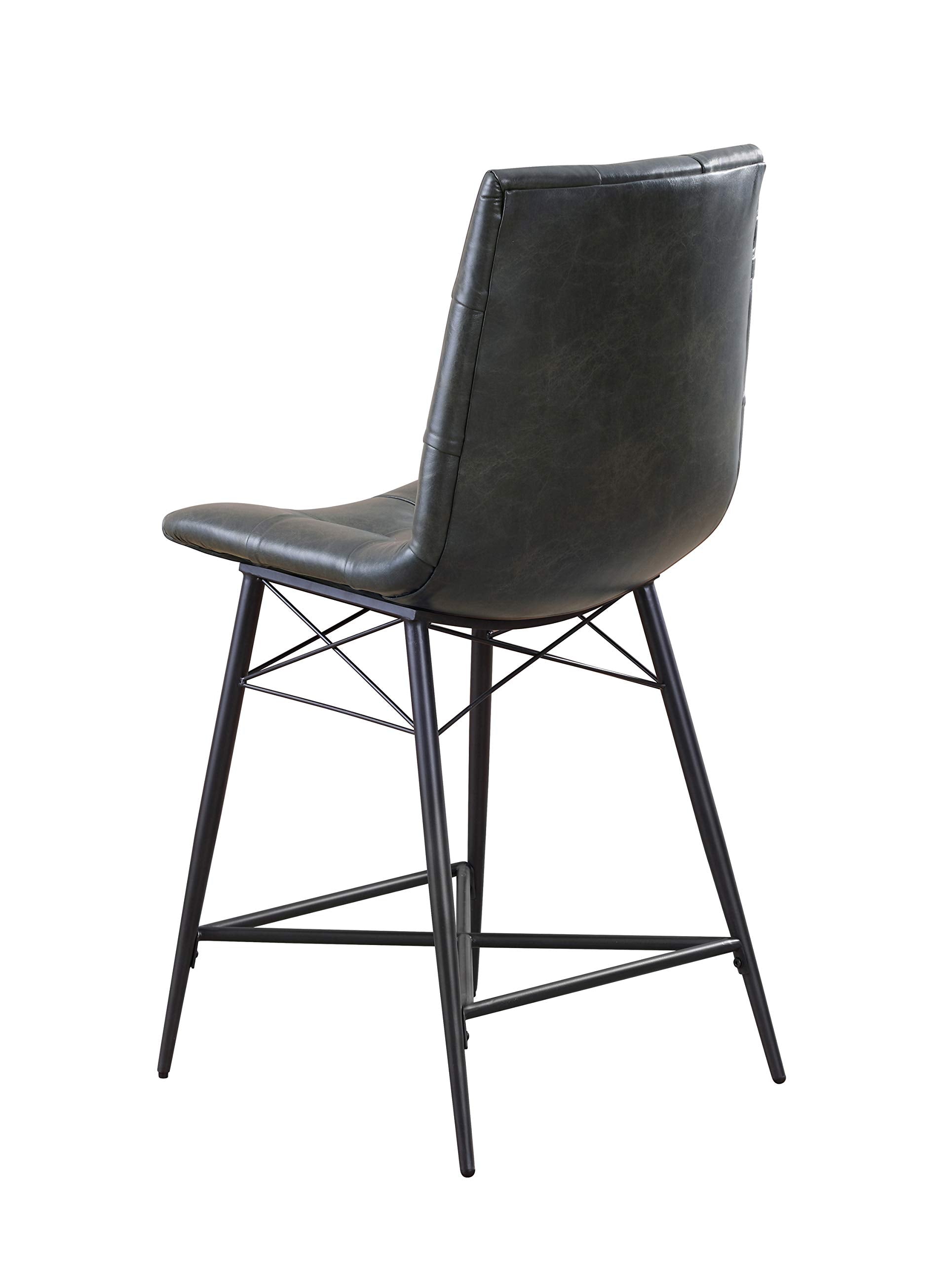 Upholstered Tufted Counter Height Stools Grey (Set of 2)