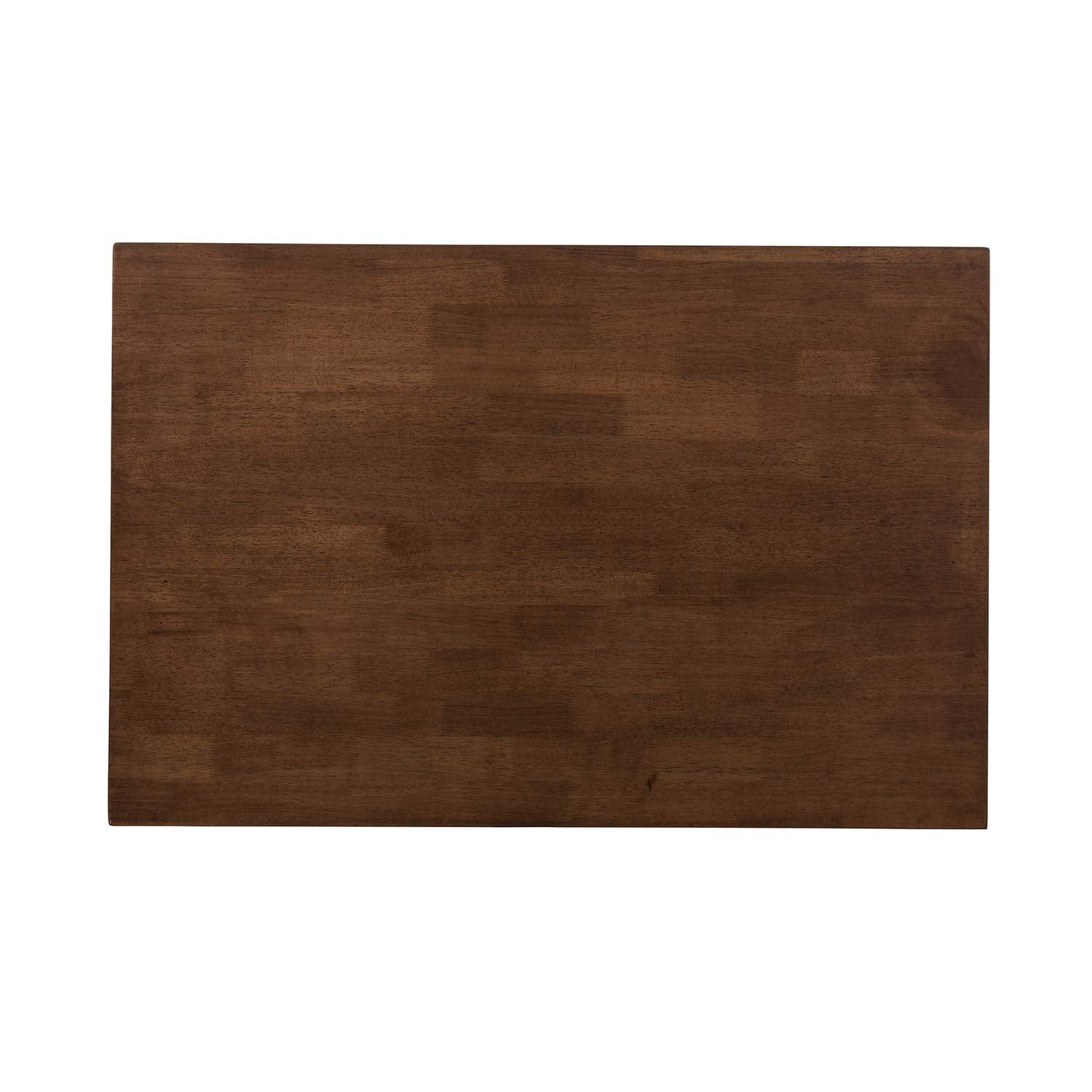 Baxton Studio Tarelle Mid-Century Modern Walnut-Finished Light Grey Fabric Upholstered 5-Piece Dining Set Grey//Medium Wood/Mid-Century/Table/Fabric Polyester 100%&quot;/Rubber Wood/Foam