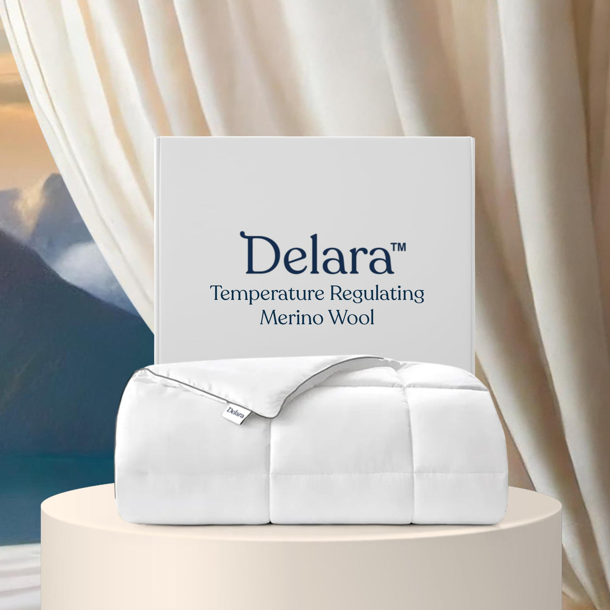 Delara King Size Wool Comforter Duvet Insert - Ultra-Soft Certified Gots Fabric Summer Spring Merino Wool Comforter Hotel Collec
