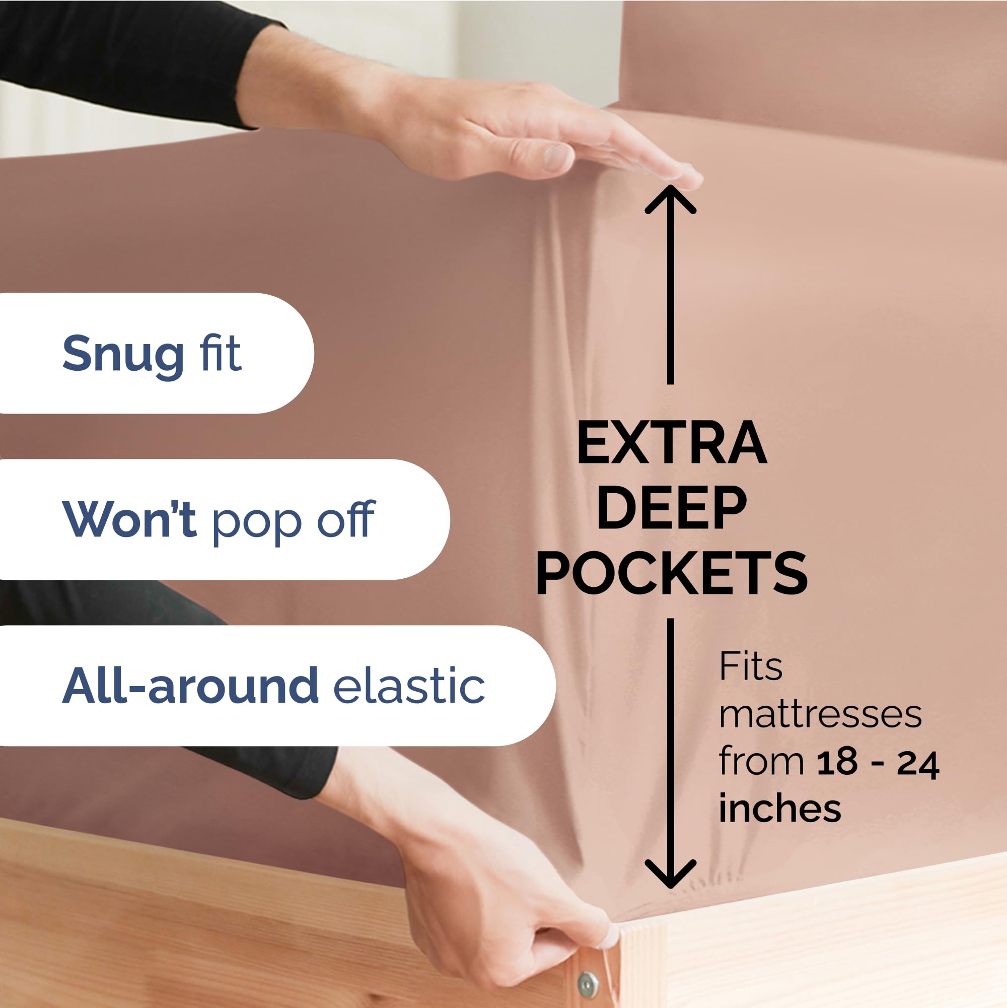 Extra Deep Pocket King Sheets - 4 Piece Breathable & Cooling Bed Sheets - Hotel Luxury Bed Sheet Set - Soft, Wrinkle Free & Comfy - Easily Fits Extra Deep Mattresses - Deep Pocket Mauve Sheets Set
