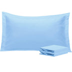 Ntbay 100% Brushed Microfiber King Pillow Shams Set Of 2, Super Soft And Cozy, Wrinkle, Fade, Stain Resistant 20X36 Inches Oxford Pillowcases, Sky Blue