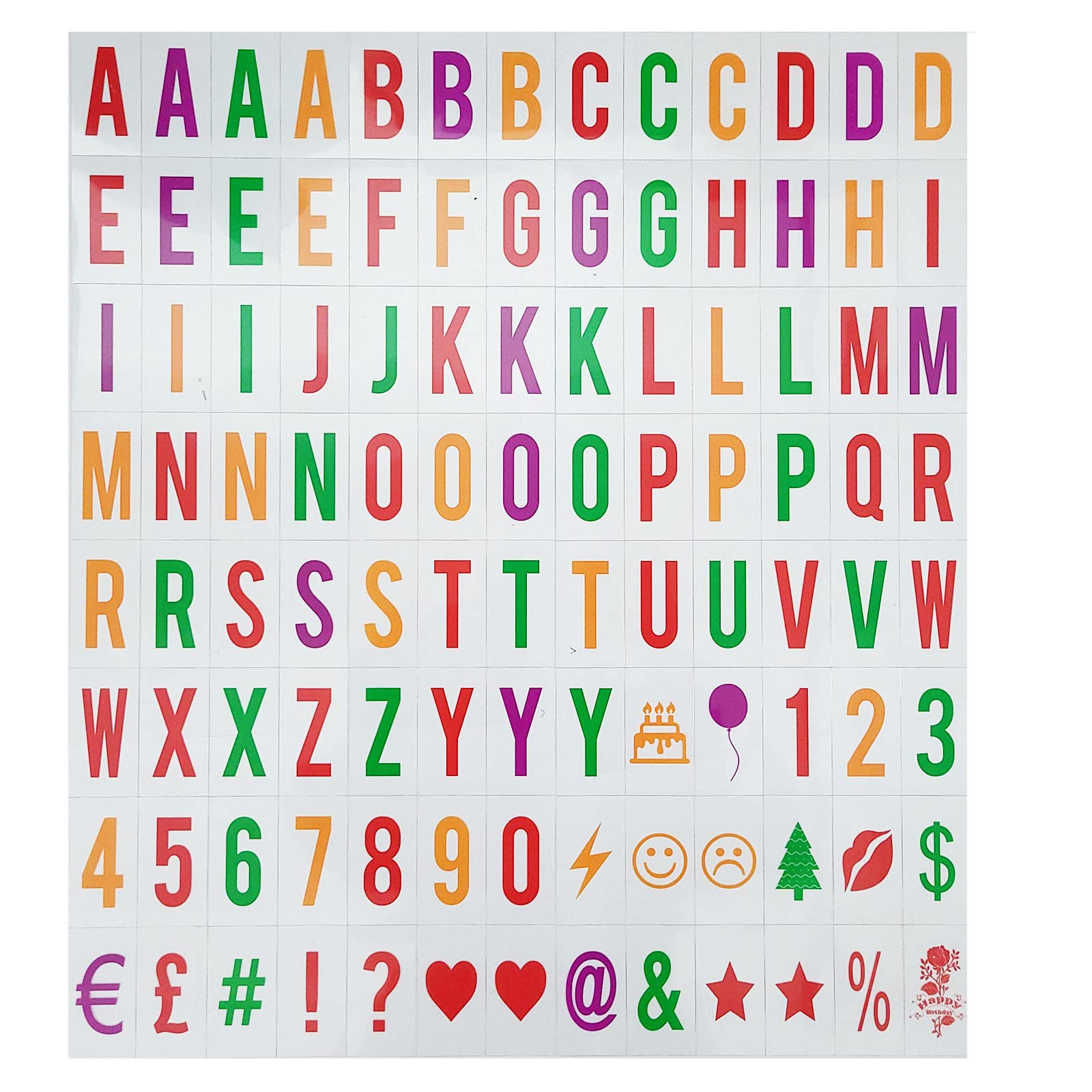 Extra Letters Number Symbols 104Pcs Colorful Compatible A4 Cinematic Message Letterbox Nxtc Plastic Cinema Sign
