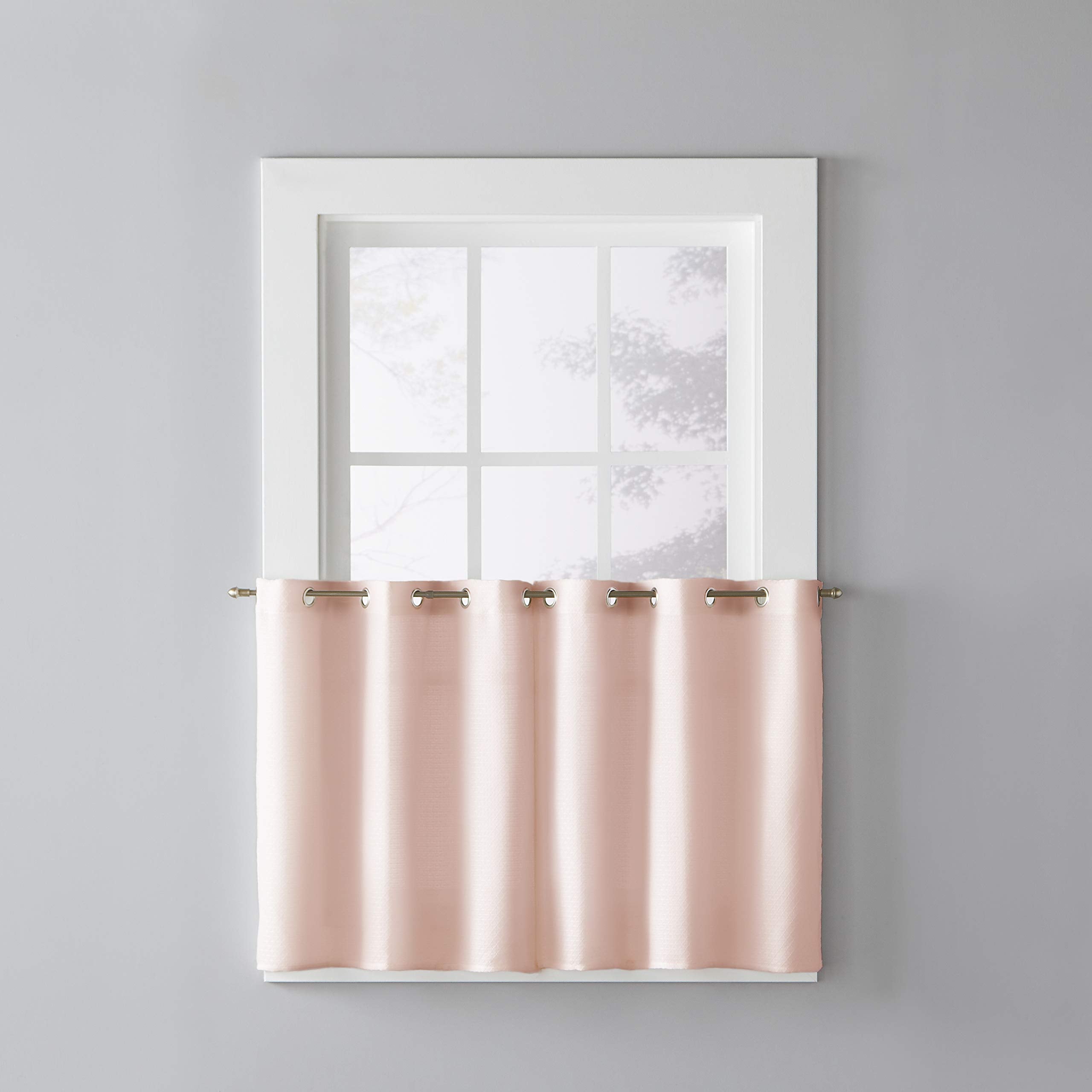 SKL Home Trio Curtain Tier Pair, 57 inches x 24 inches, Blush