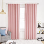 Deconovo Extra Long Blackout Curtains, Back Tab And Rod Pocket Thermal Insulated Room Darkening Curtains For Bedroom - 52X108 Inch, Coral Pink, 2 Panels