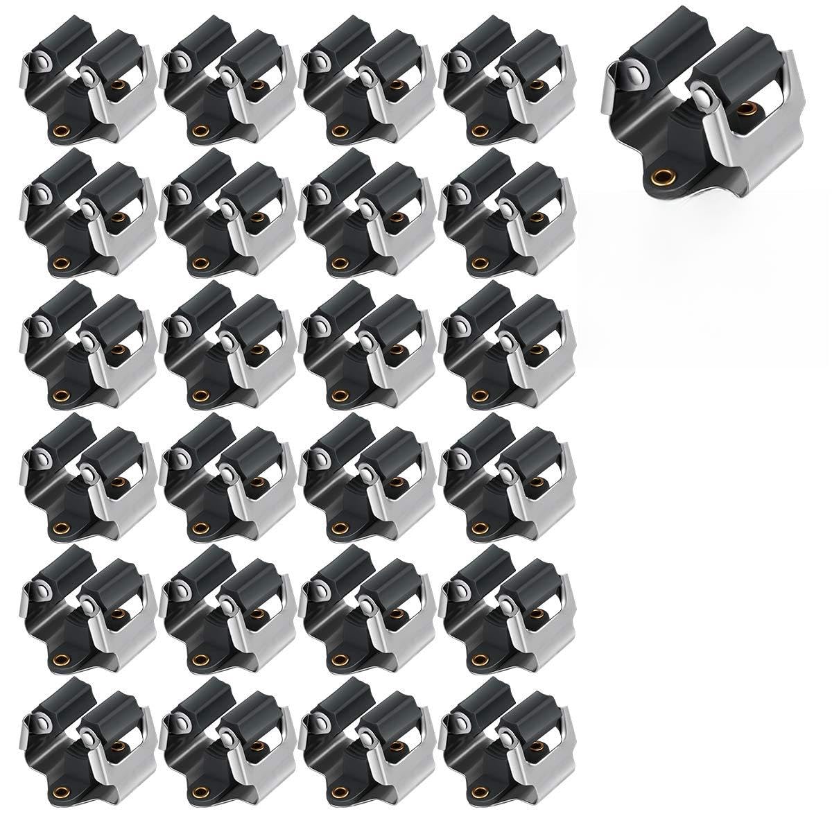 3-H Mop and Broom Holder Wall Mount 25 Pack, Broom Hanger Wall Mount for Garage Garden Shed Storage System Laundry Room Home Kit