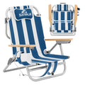 SUN NINJA Beach Chair - Folding Chair for Beach with 5 Reclining Positions, Cup & Phone Holder, Insulated Back Storage Pouch, Po