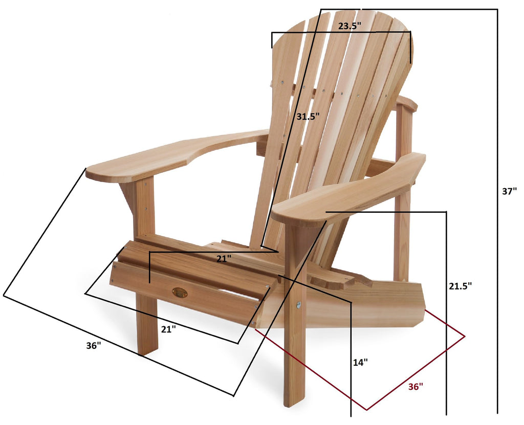 All Things Cedar AT20 Athena Adirondack Chair | Wide Adirondack Arms, Ergonomic Seat and Back Support | Premium Quality Comfort Outdoor Chair | Weather-Resistant Pool Deck Furniture (36x36x37)