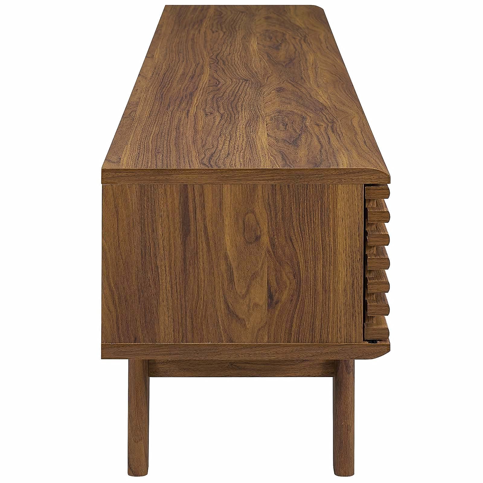 Modway Render 70&quot; Mid-Century Modern Low Profile Entertainment Tv Stand, 70 Inch, Walnut Walnut