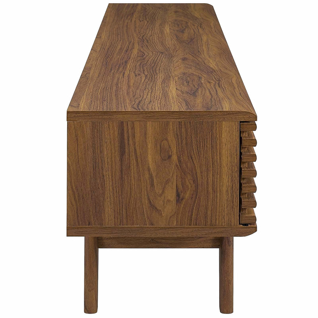 Modway Render 70" Mid-Century Modern Low Profile Entertainment Tv Stand, 70 Inch, Walnut Walnut