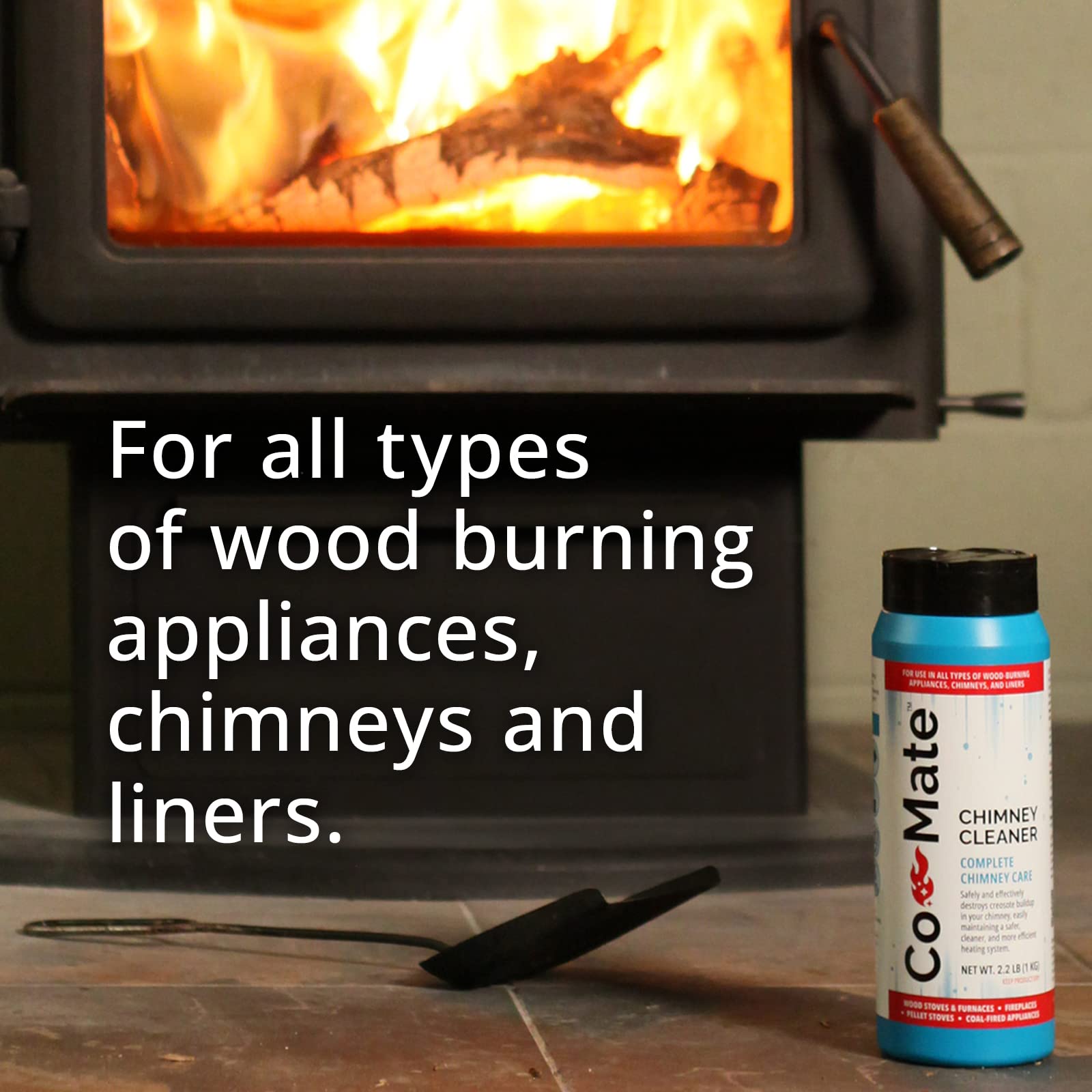 Co-Mate Chimney Cleaner (2.2 Lb.) - Complete Chimney Care, Removes Creosote, Reduces Emissions