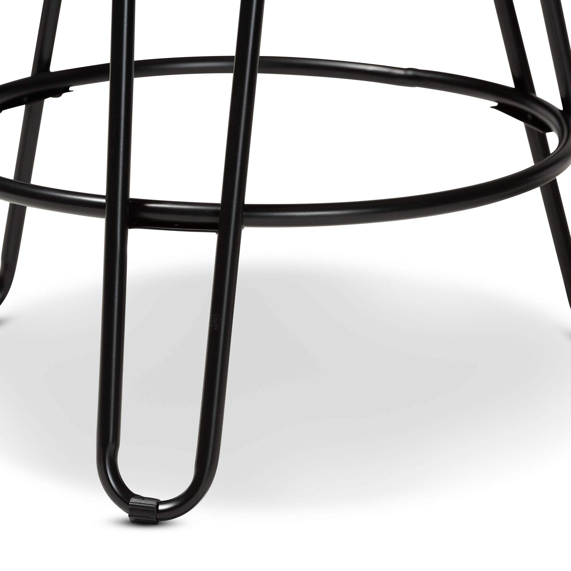 Baxton Studio Veera Walnut Finished Wood and Black Metal 2-Piece Bar Stool Set