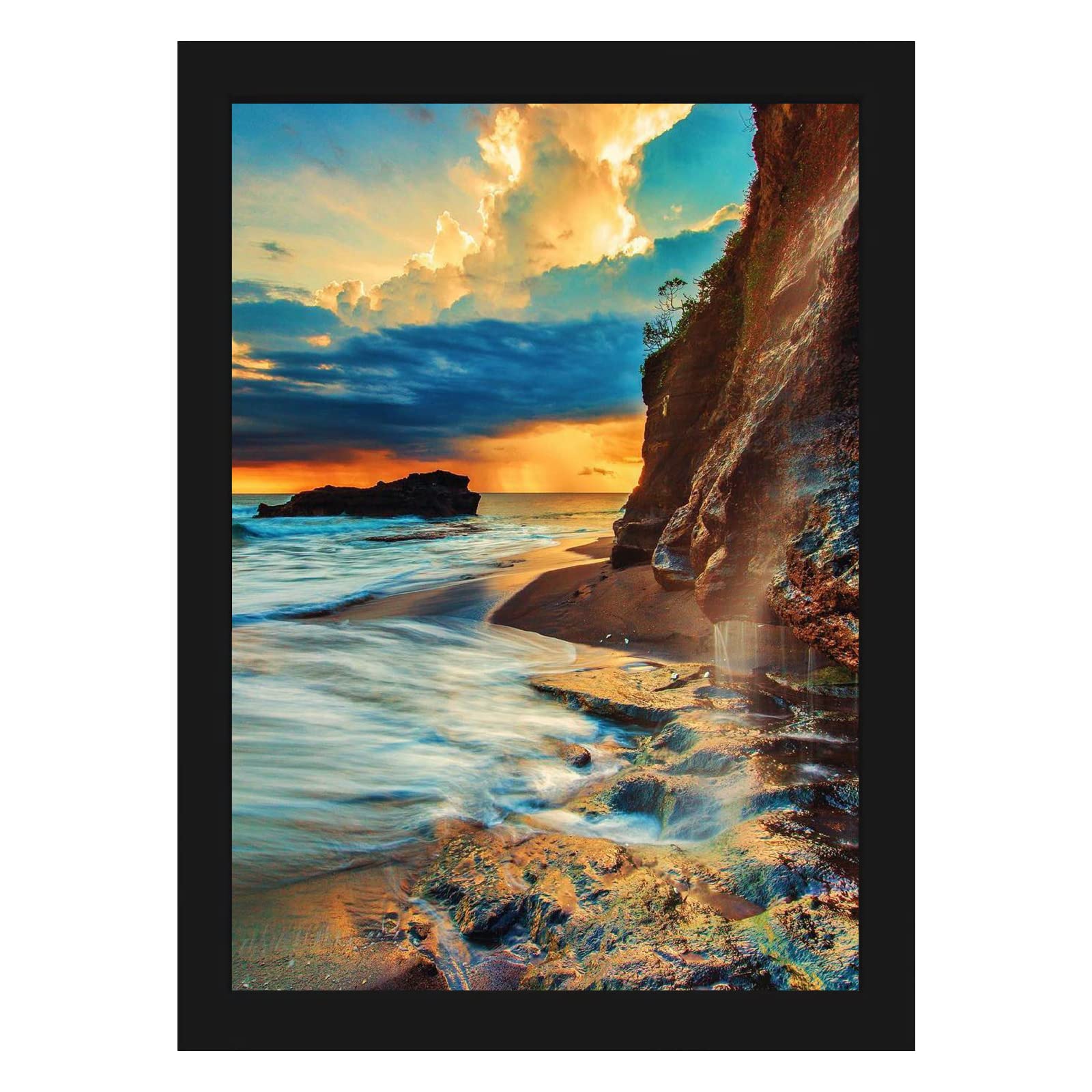 Diamond Painting Frames, 9.8x13.8in Picture Frame for 30x40cm/12x16in Diamond Painting after Cropping, Solid Wood Frame with Ple