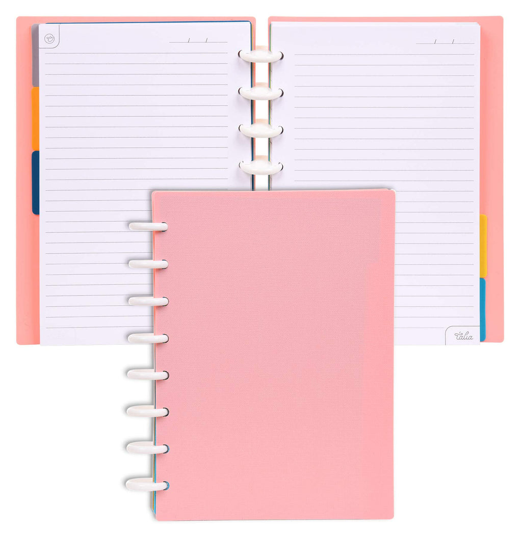 Talia Discbound Notebooks, Planner, Customizable, (Salmon, Junior (5.5In X 8.5In))
