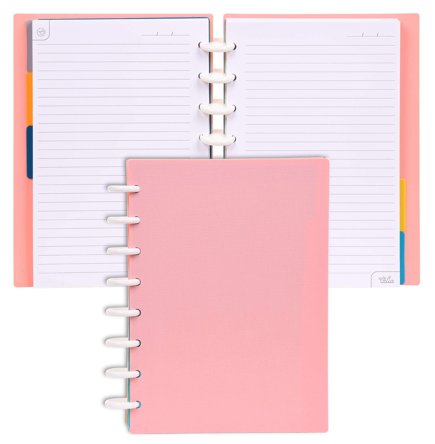 Talia Discbound Notebooks, Planner, Customizable, (Salmon, Junior (5.5In X 8.5In))