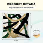 Supwhd Black Gold And Green Pillow Covers, Abstract Black And Gold Pillow Covers 20X20 Set Of 2, Modern Boho Decorative Throw Pi