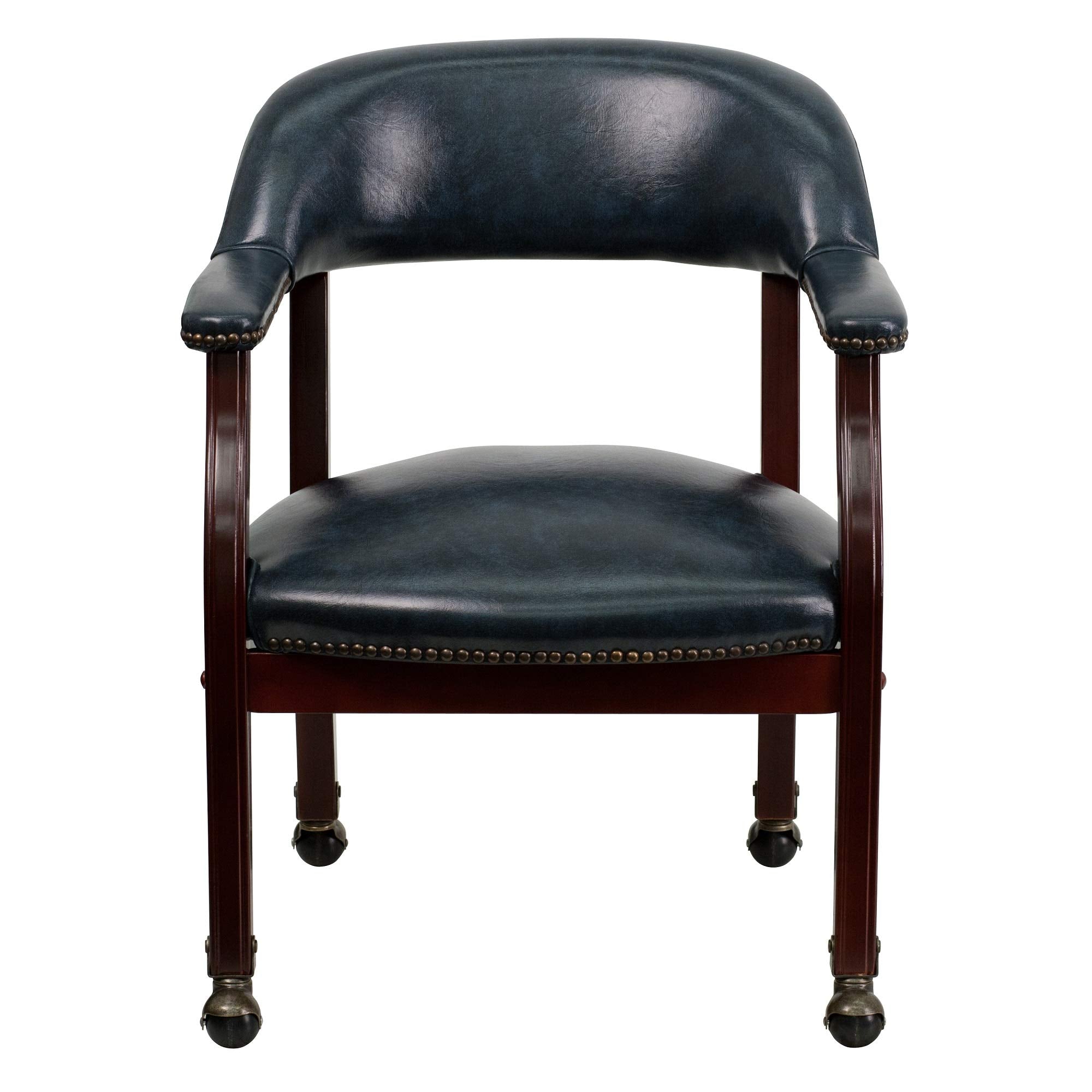 Flash Furniture Navy Vinyl Luxurious Conference Chair With Casters