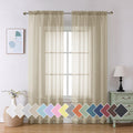 Aiyufeng Taupe Sheer Curtains 84 Inches Long 2 Panels Set, Semi Transparent Voile Rod Pocket Sheer Window Drapes For Bedroom Bed
