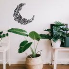 Ez4Ence Moon Decoration Wall Art Boho Moon Wall Home Decor Hanging Appearance Wall Decor Metal Wall Hanging Moon Decor Flower Wa