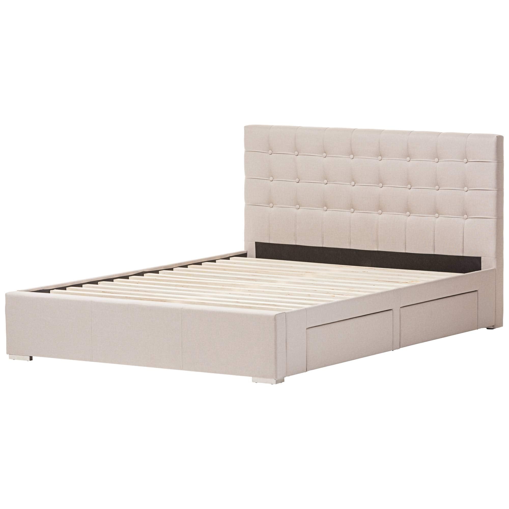 Baxton Studio Rene Queen Storage Platform Bed In Beige