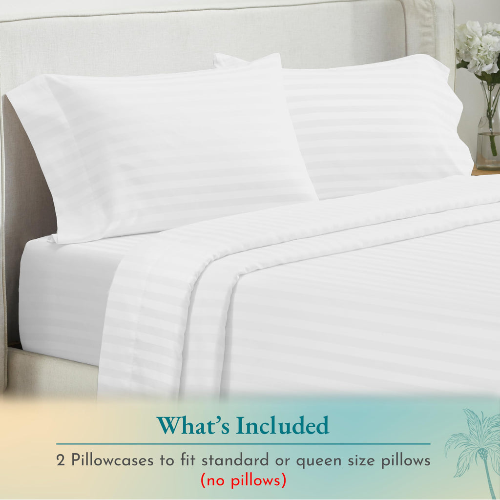California Design Den Soft & Silky 500 Thread Count 100% Cotton Is Cool & Smooth, 2 White Standard Pillow Cases Fits Standard &