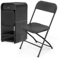VINGLI 20 Pack Black Plastic Folding Chair, Indoor Outdoor Portable Stackable Commercial Seat with Steel Frame 350lb. Capacity f