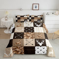 Camo Animal Kids Comforter Set Full Size,Deer Antlers Silhouette Bedding Set,Girls Boys Adults Bedroom/Xmas Decor,Checkered Geom