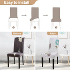 Searchi Printed Dining Room Chair Covers Set Of 6, Stretch Kitchen Chair Covers Washable Parsons Chair Slipcover Removable Dining Chair Protectors For Hotel,Ceremony(Autumn Leaves)