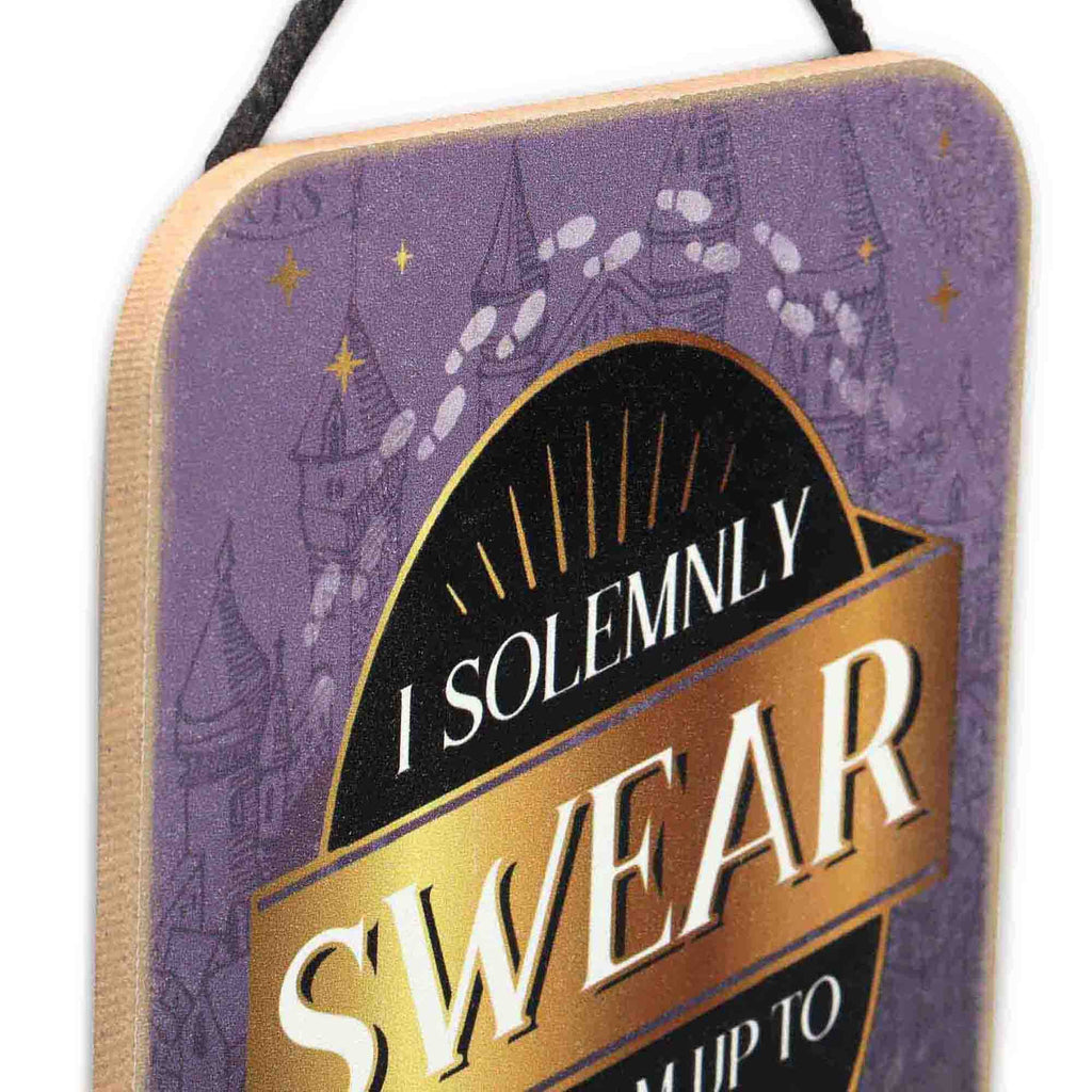 Open Road Brands Harry Potter I Solemnly Swear Hanging Wood Wall Decor - Fun Harry Potter Sign For Kids' Bedroom Or Movie Room