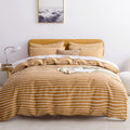 Jellymoni Twin Duvet Cover Set, Cotton Duvet Cover 2 Pieces With Zipper Closure, 1 Duvet Cover And 1 Pillowcase(Rust With White