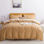 Jellymoni Queen Duvet Cover Set, Cotton Duvet Cover 3 Pieces With Zipper Closure, 1 Duvet Cover And 2 Pillowcases(Rust With Whit