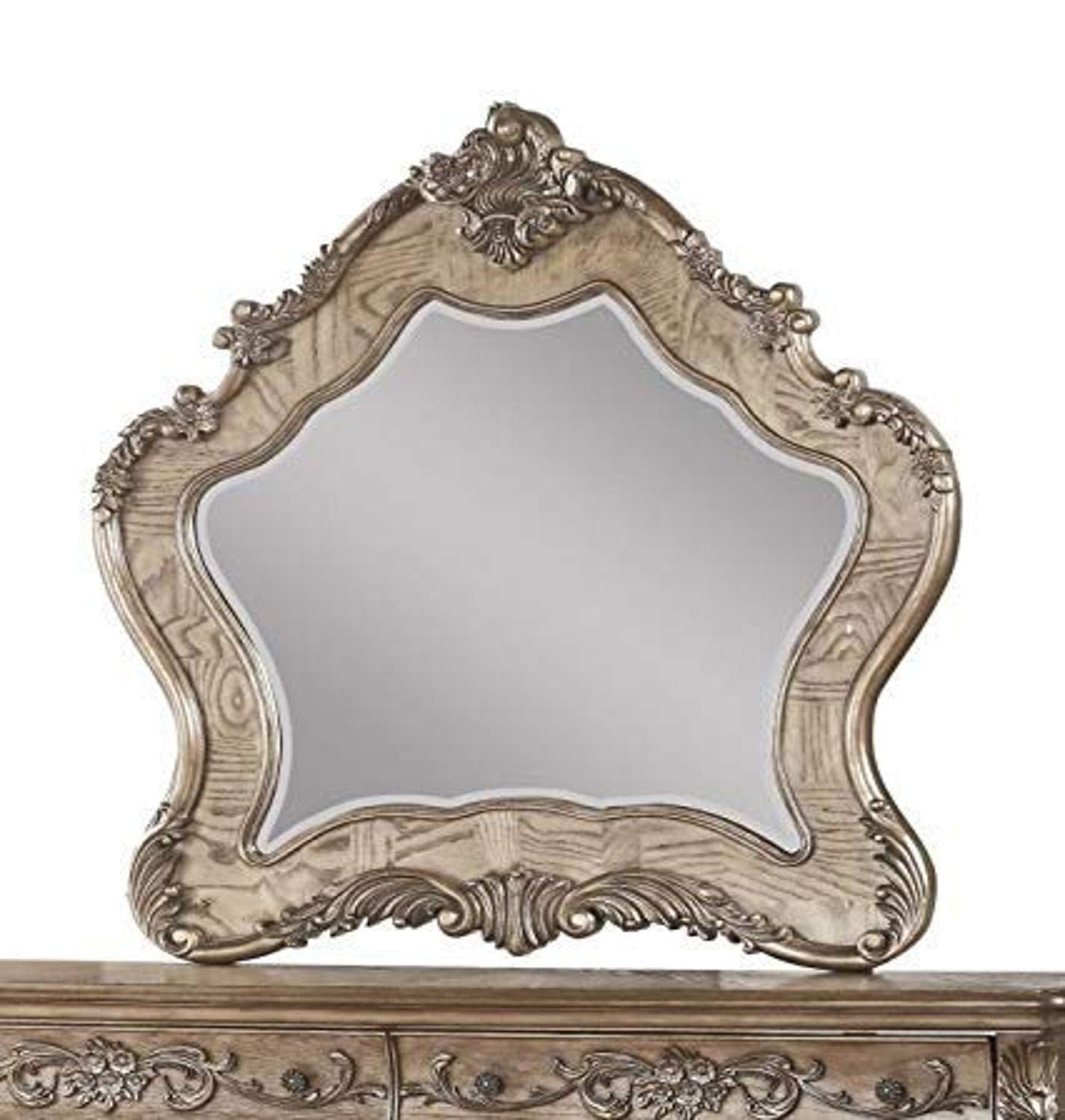 Acme Ragenardus Wooden Traditional Bedroom Mirror in Vintage Oak