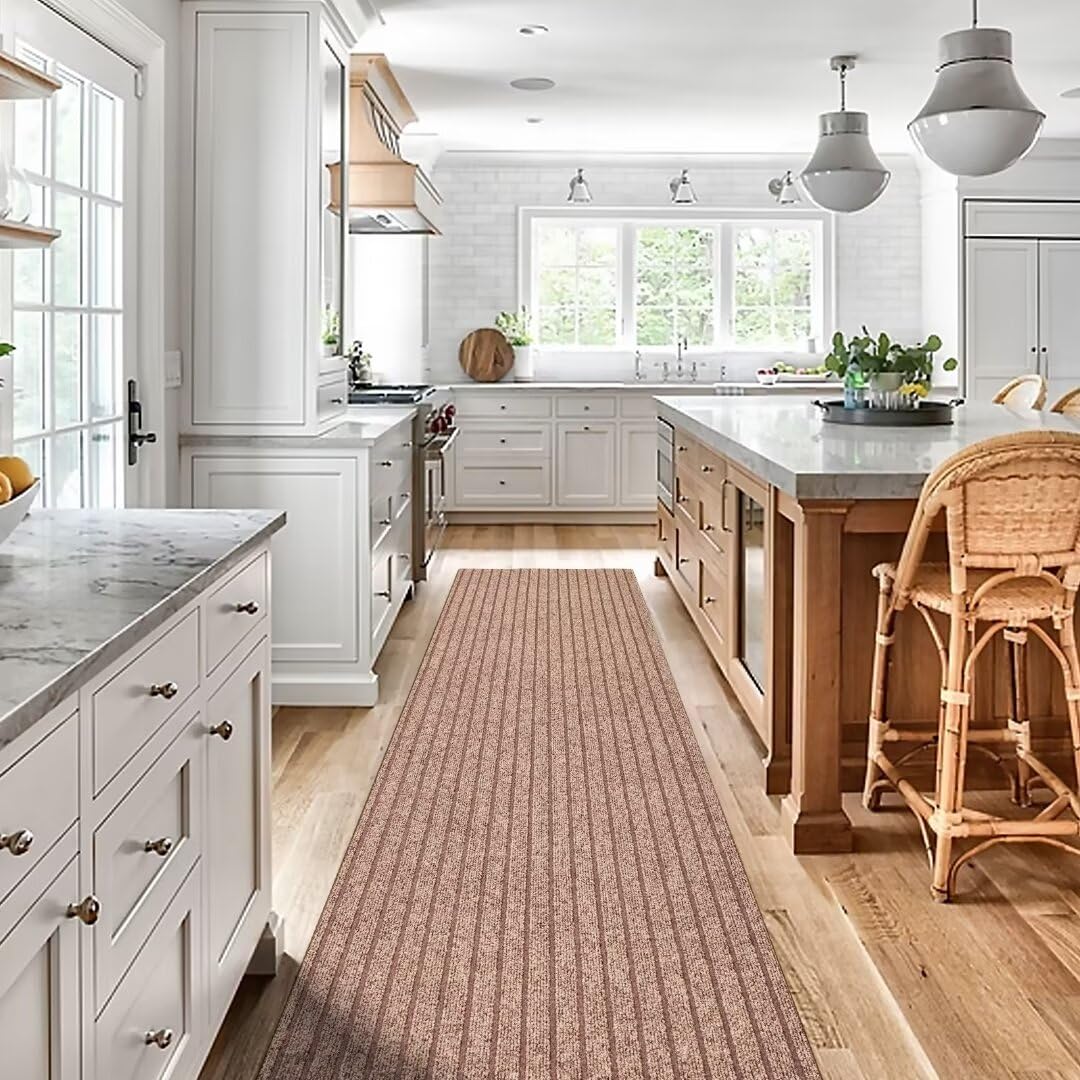 Gotohipi Runner Rug 3'x50'Indoor Outdoor Utility Carpet,Area Rugs with Non Slip Rubber Backing for Hallway Kitchen Entryway Balc