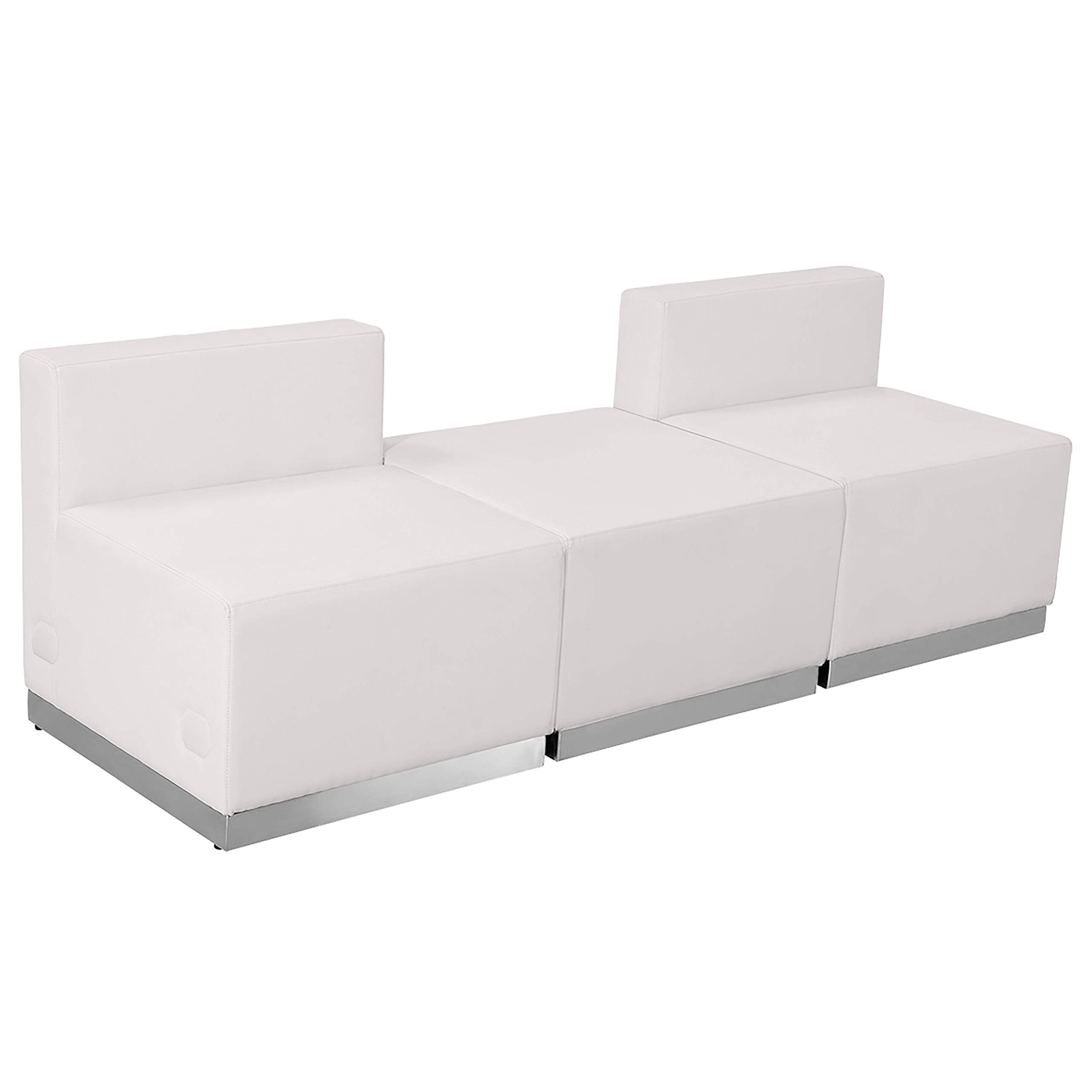 Flash Furniture HERCULES Alon Series White LeatherSoft Reception Configuration, 3 Pieces