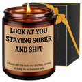 LEADO Scented Candle, Sober Gifts, Sobriety Gifts for Women, Men - Stay Sober, 1 Year Sober Gifts, 2 Year Sobriety Gifts - Funny