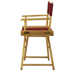Casual Home 18" Director'S Chair Natural Frame With Burgundy Canvas