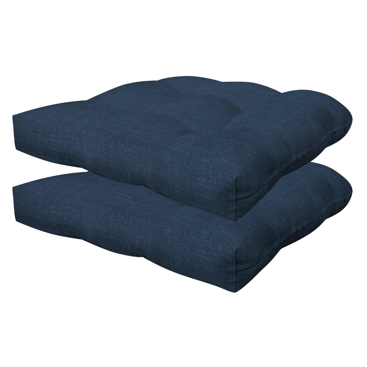 Honeycomb Essentials Outdoor Tufted Seat Cushions, 19' X 18', Hampton Texture Navy Patio Chair Cushion 2-Pack