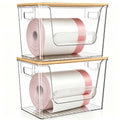 COWHERDING 2Pack Trash Bag Holder Dispenser with Bamboo Lid