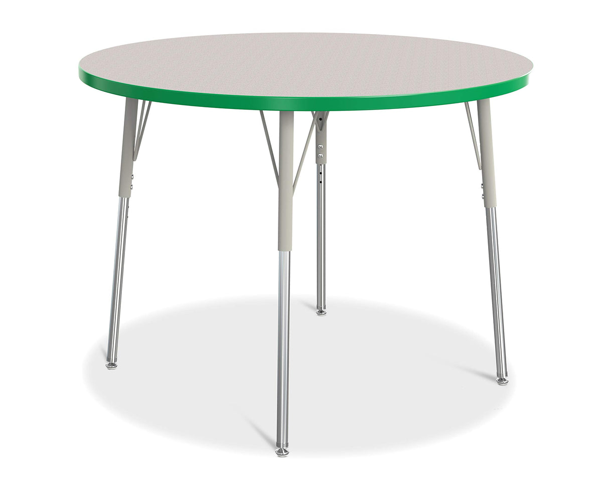 Jonti-Craft Berries 6468Jca119 Round Activity Table, A-Height (24&quot;-31&quot; Adjustable Height), 42&quot; Diameter, Gray/Green/Gray