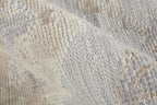 HomeRoots 514986 8 x 10 ft. Ivory Silver & Tan Floral Hand Knotted Stain Resistant Rectangle Area Rug