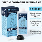 (12 Months Supply) Nespresso Compatible Vertuo Descaling Kit, Odorless Coffee Brewer Machine Descaler Set, Liquid Descaling Solu