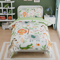 Jungle Animal Kids Bedding Set For Boys Girls, Ultra Soft Microfiber Comforter Set Twin Size 3-Pieces, Comforters Bed Sets For K