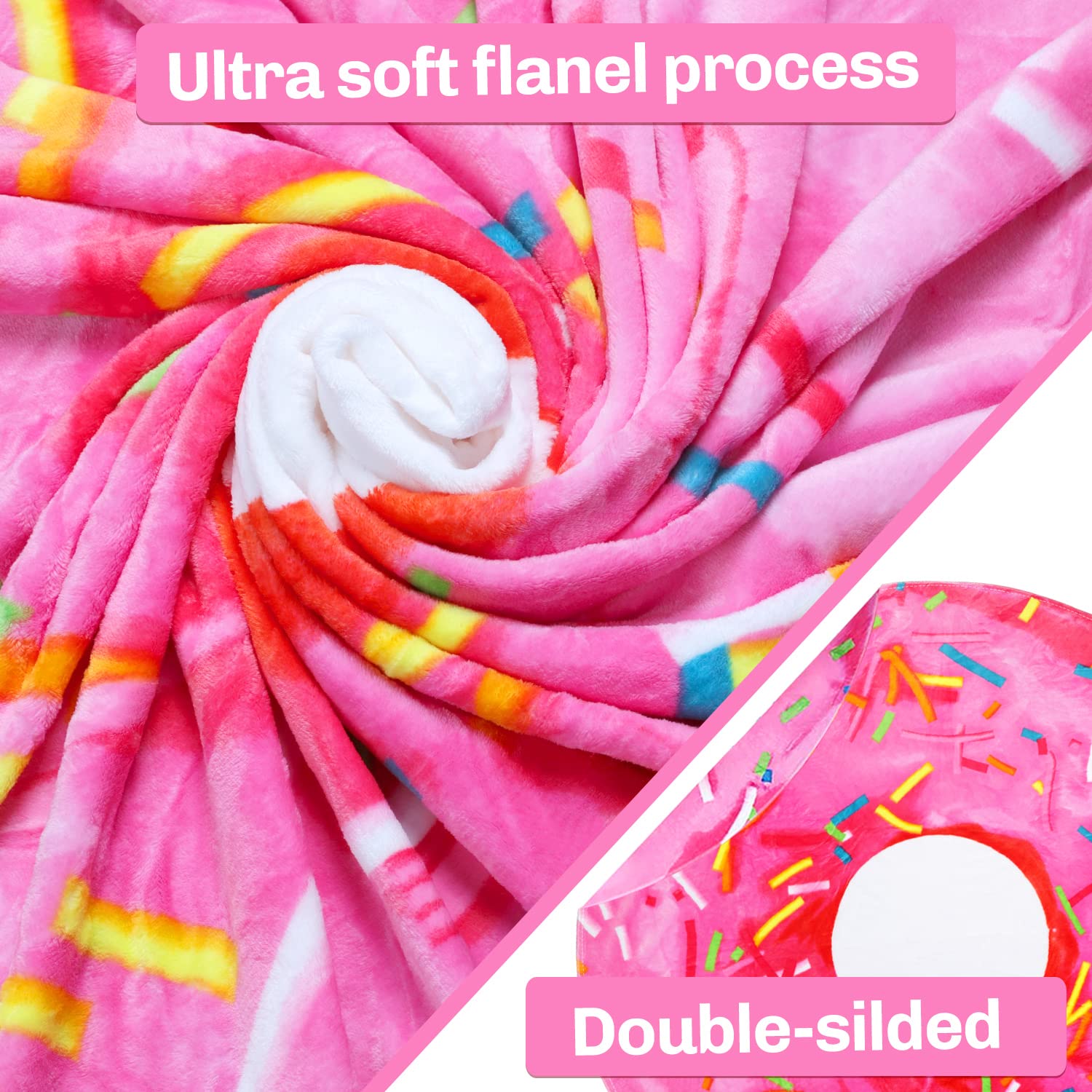 M&C Music Color Tortilla Blanket 71 Inchs Double Sided, Giant Tortilla Blanket Adult Size Round Funny Blankets For Adults Teens