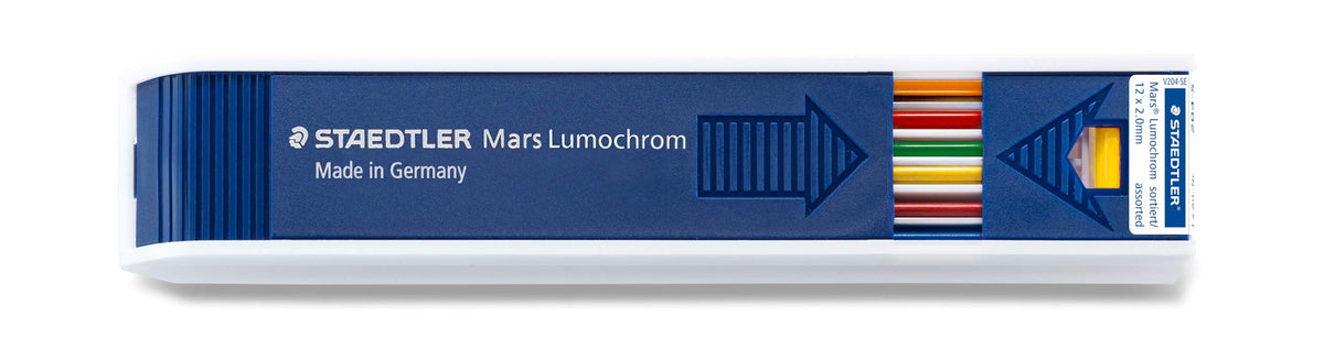 Staedtler Mars Lumochrom 204 Pack Of 12 Drawing Leads 2 Mm Assorted Colours
