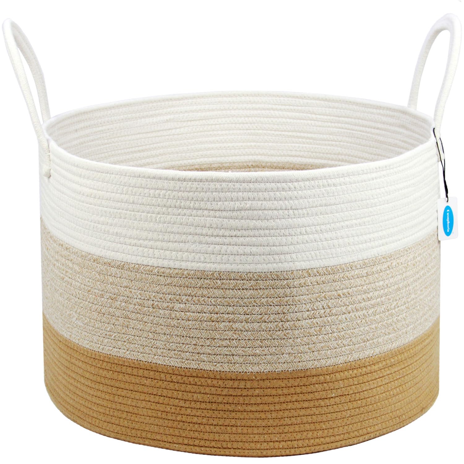 Casaphoria Blanket Basket, Storage Basket, Laundry Basket, 20   *20   *13   , Blanket Basket, Cotton Rope Basket, Laundry Hamper