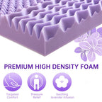 Muxhomo 2 Inch King Size Mattress Topper, 7-Zone Gel Infused Mattress Topper, Egg Crate Foam Mattress, Certipur-Us Certified (76