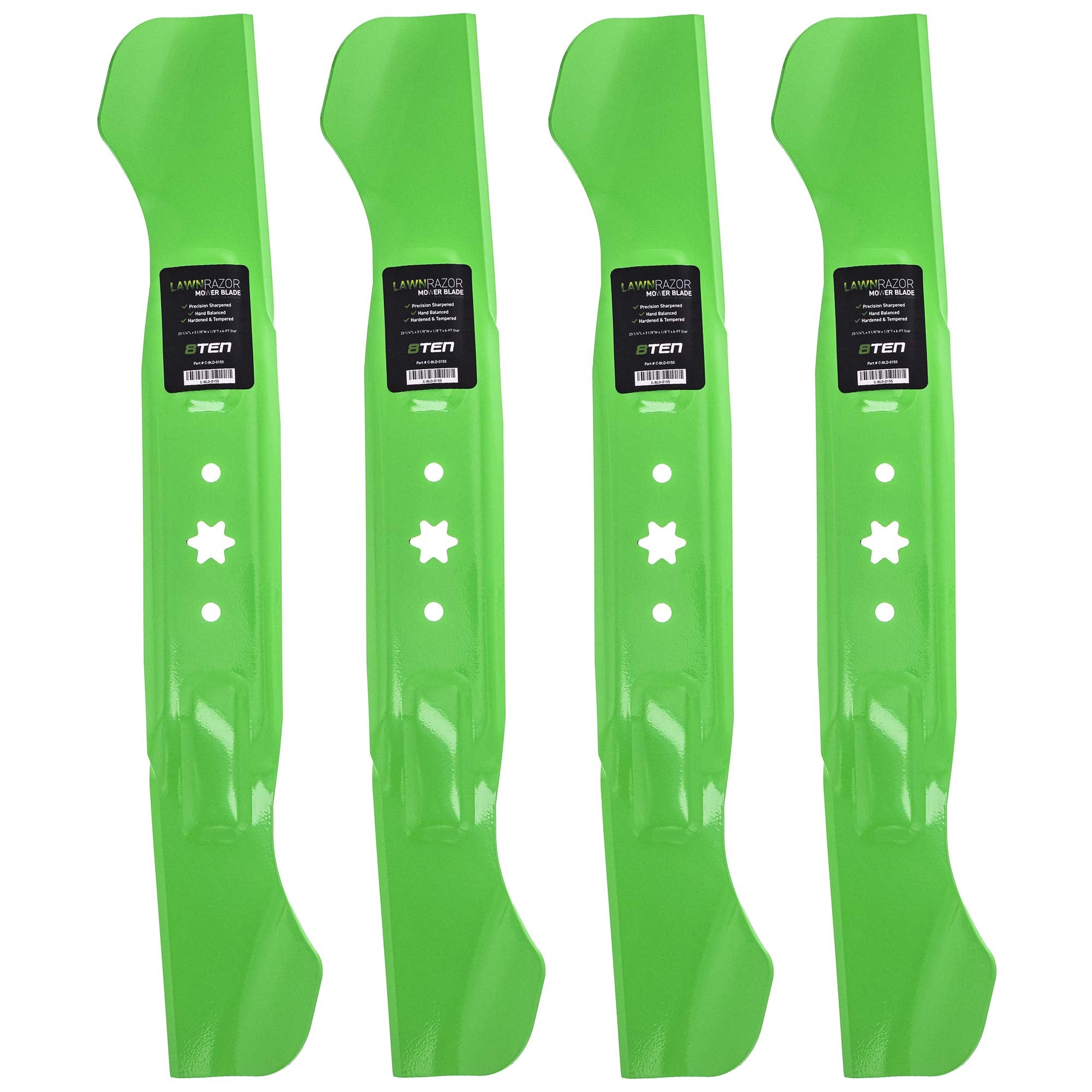 8Ten Lawnrazor Mower Blade For Mtd Cub Cadet Rzt L46 46 Inch Deck 942-04290 942-04244 742-04244 942-04244A (High-Lift) 4 Pack